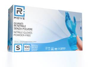 RMove 1Conf. da 100pz Tg.S - Guanti Nitrile Blu uso Medico Senza Polvere