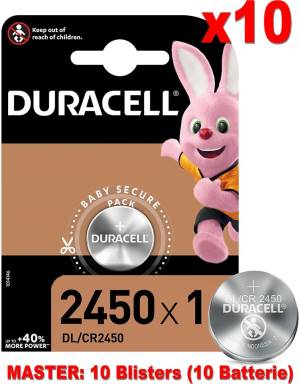 (10  Confezioni) Duracell Lithium Batterie 1pz Bottone DL/CR2450