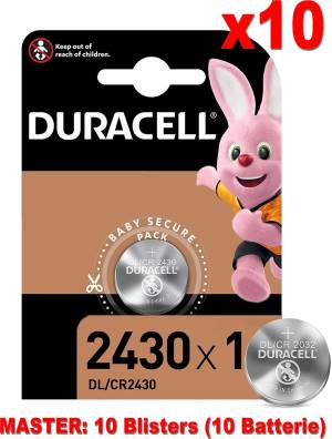 (10 Confezioni) Duracell Lithium Batterie 1pz Bottone DL/CR2430