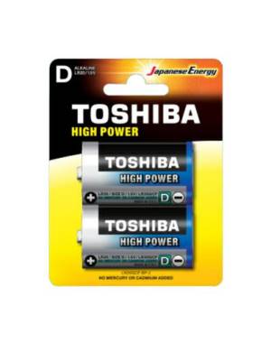 (1 Confezione) Toshiba Batterie 2pz Torcia LR20GCP BP-2 D Alcaline